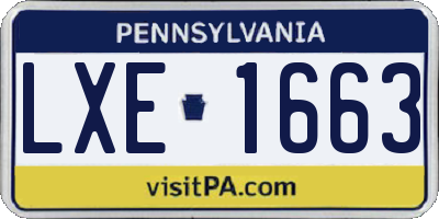 PA license plate LXE1663