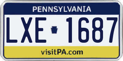 PA license plate LXE1687