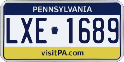 PA license plate LXE1689