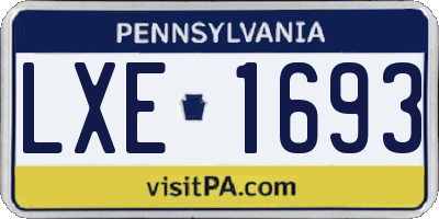 PA license plate LXE1693