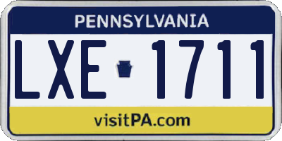 PA license plate LXE1711