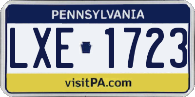 PA license plate LXE1723