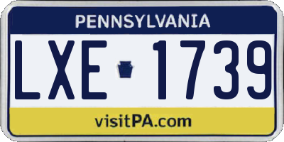 PA license plate LXE1739
