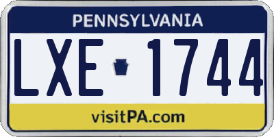 PA license plate LXE1744