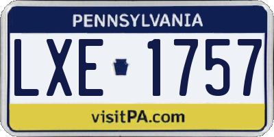 PA license plate LXE1757
