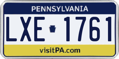 PA license plate LXE1761