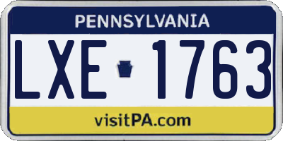 PA license plate LXE1763