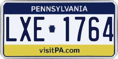 PA license plate LXE1764