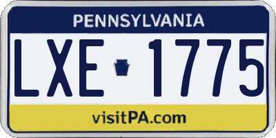 PA license plate LXE1775