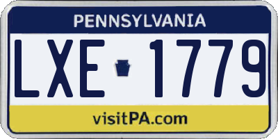 PA license plate LXE1779
