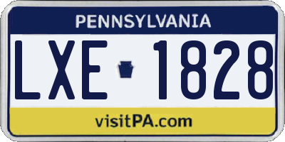 PA license plate LXE1828