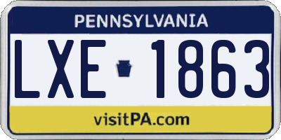 PA license plate LXE1863