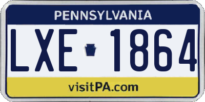PA license plate LXE1864