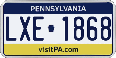 PA license plate LXE1868