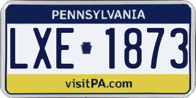PA license plate LXE1873