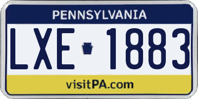PA license plate LXE1883