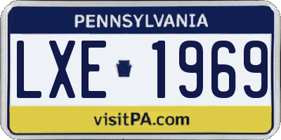 PA license plate LXE1969