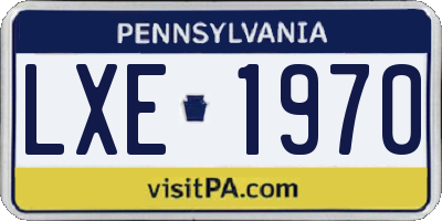 PA license plate LXE1970