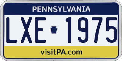 PA license plate LXE1975