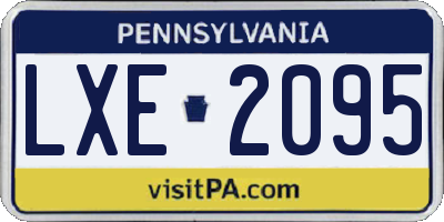 PA license plate LXE2095