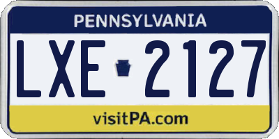 PA license plate LXE2127