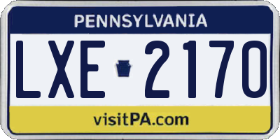 PA license plate LXE2170