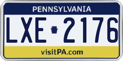 PA license plate LXE2176