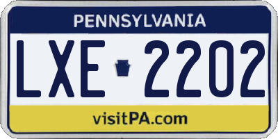 PA license plate LXE2202