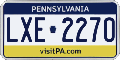 PA license plate LXE2270