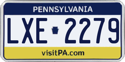 PA license plate LXE2279