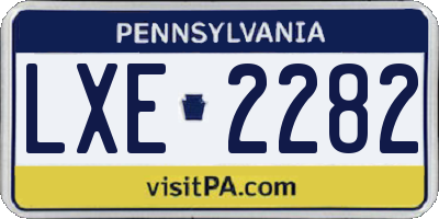 PA license plate LXE2282