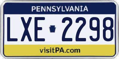PA license plate LXE2298