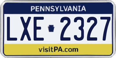 PA license plate LXE2327