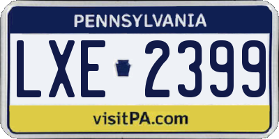PA license plate LXE2399