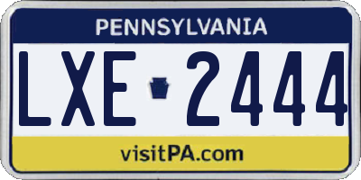 PA license plate LXE2444