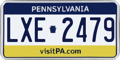 PA license plate LXE2479