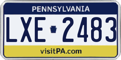 PA license plate LXE2483