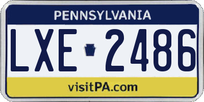 PA license plate LXE2486