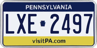 PA license plate LXE2497