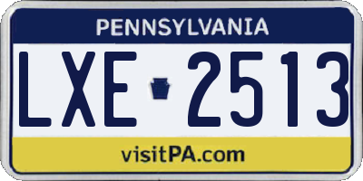 PA license plate LXE2513