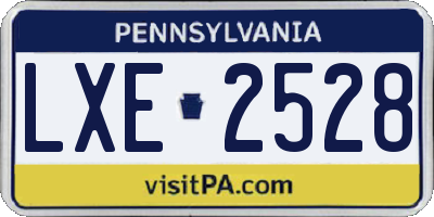 PA license plate LXE2528
