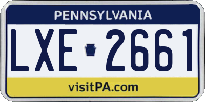 PA license plate LXE2661