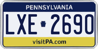 PA license plate LXE2690