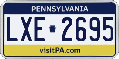 PA license plate LXE2695