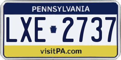 PA license plate LXE2737