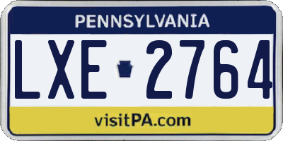 PA license plate LXE2764