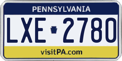 PA license plate LXE2780