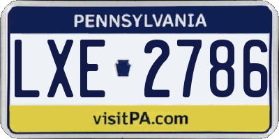 PA license plate LXE2786