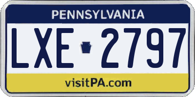 PA license plate LXE2797