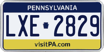PA license plate LXE2829